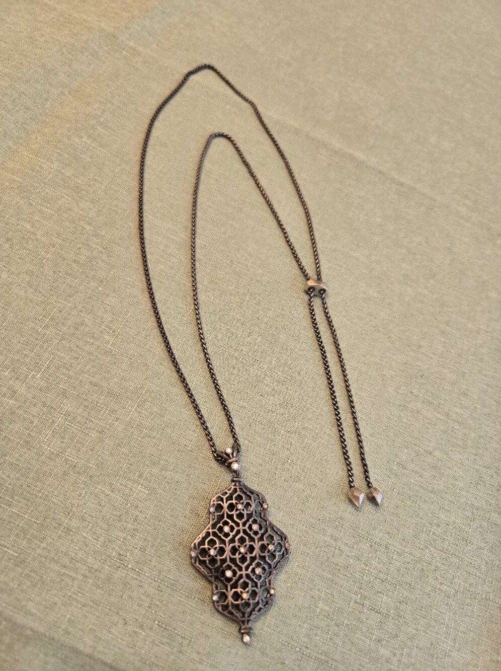 Kendra Scott Kathy Filigree Pendant in Antique Dark Bronze